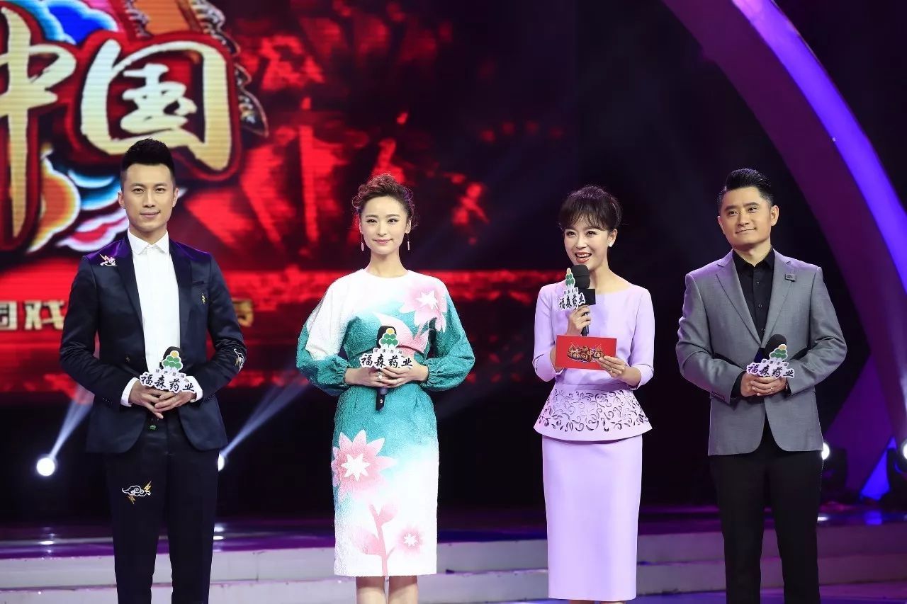 在电视上瞻仰的主持人们:庞晓戈,关枫,朱冰,程成,在郑州梨园春现场,你