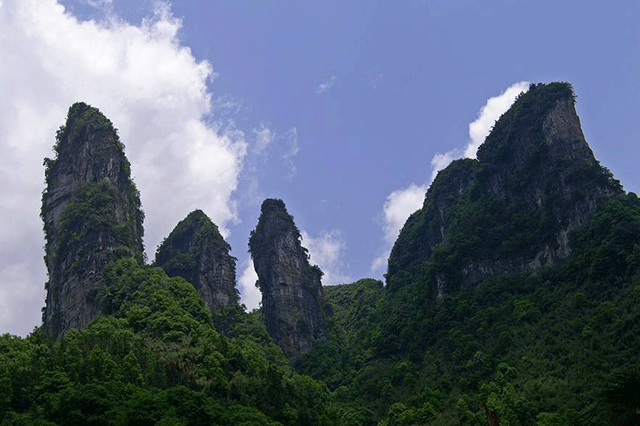 駱駝峰其峰高300餘米,由幾座巨大山峰相連接組成駝頭,駝軀體和駝峰,遠