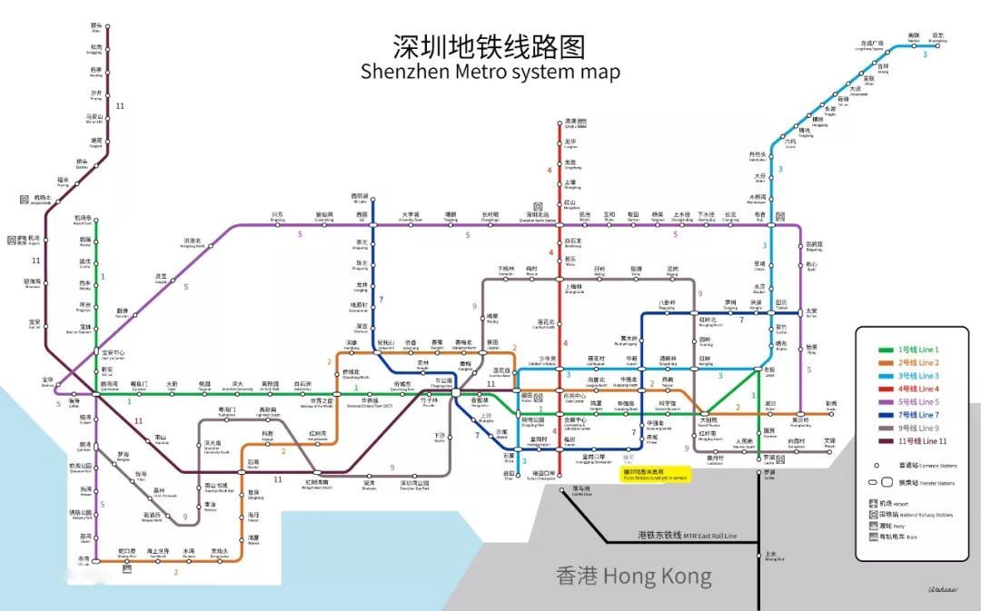 2021年深圳地铁图高清图片