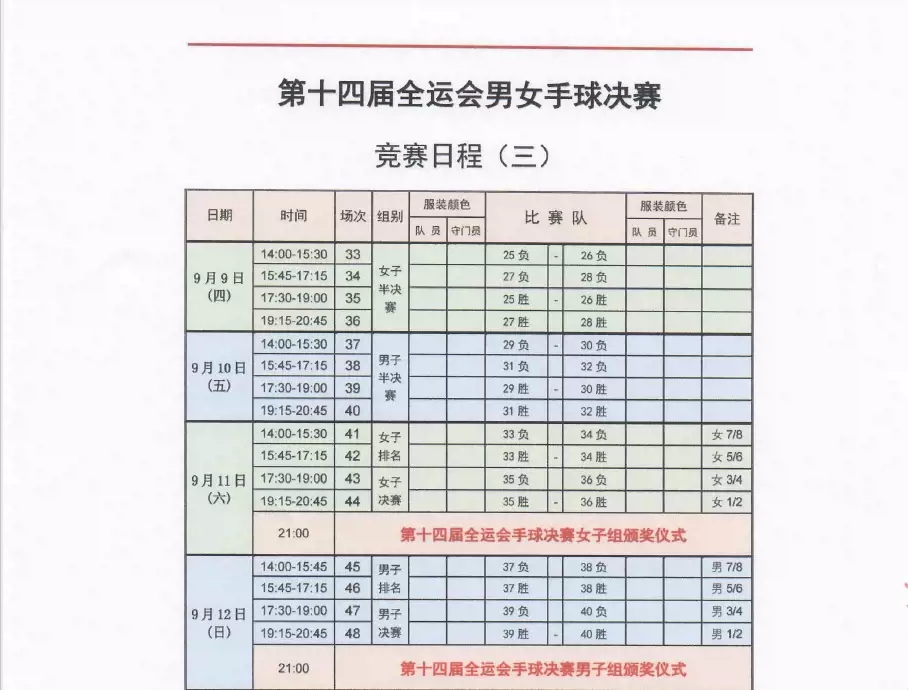 2021西安全運(yùn)會(huì)男女手球賽時(shí)間、門票、賽程安排