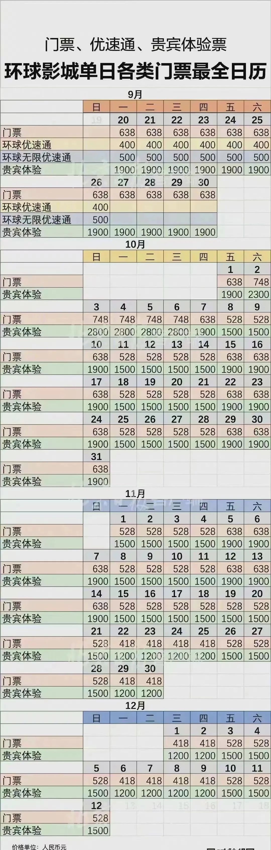 2024北京环球影城门票价格一览表(附购票入口)