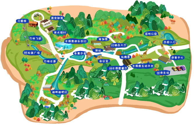 长鹿旅游休博园地图图片