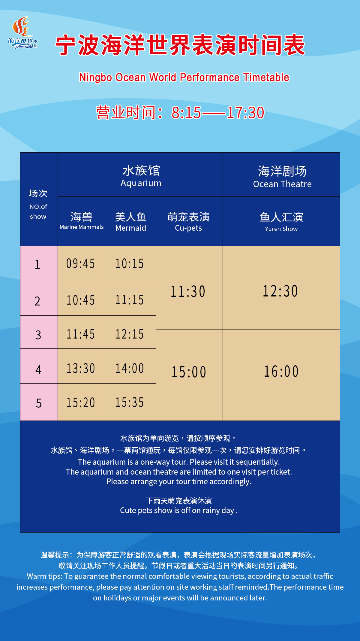2024宁波海洋世界(门票预订 营业时间 表演时间表 游玩攻略)