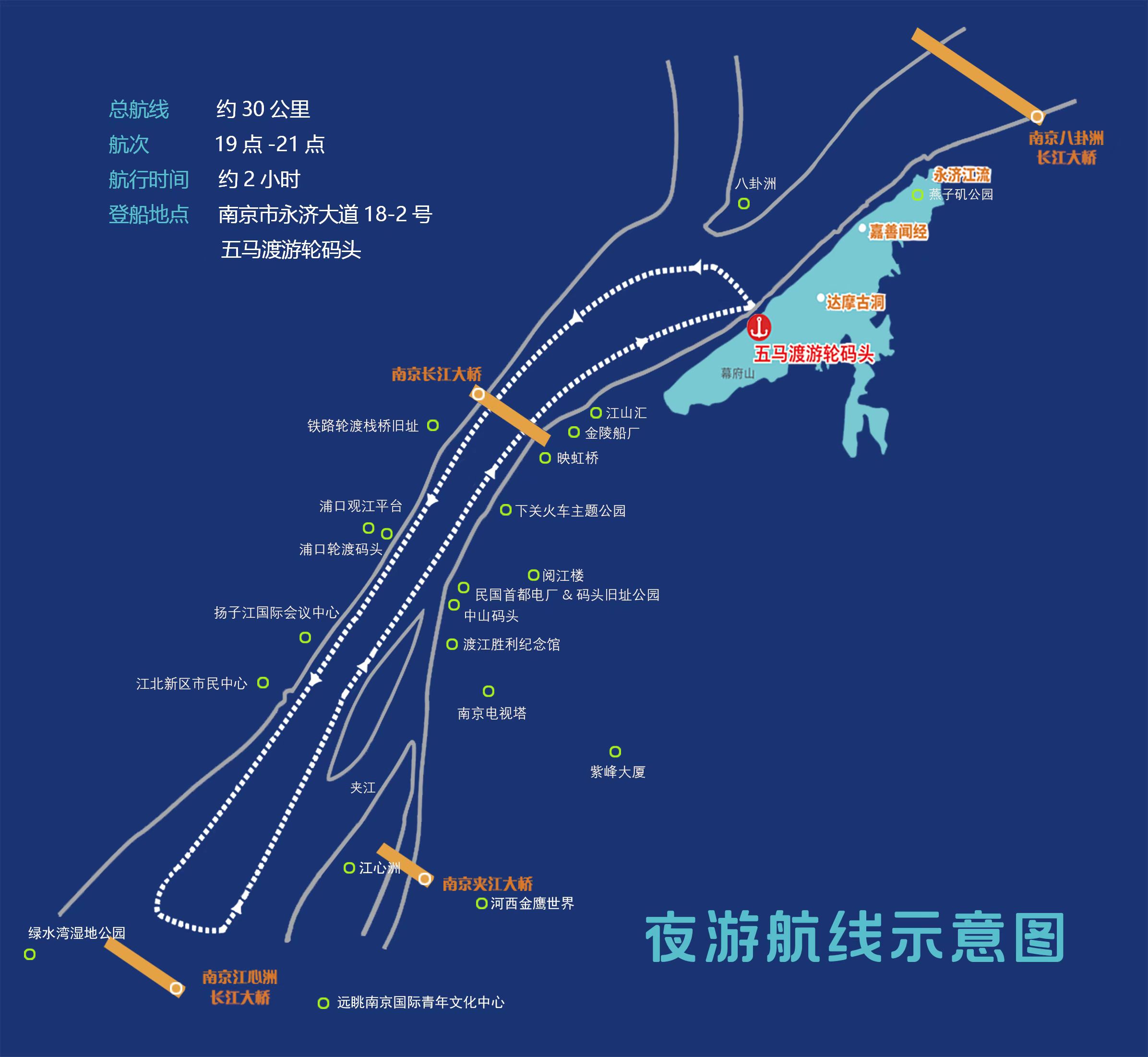 南京长江传奇游轮2024航行路线+开船时间+交通方式