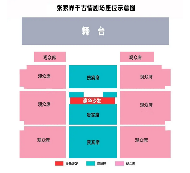 张家界千古情剧场座位示意图