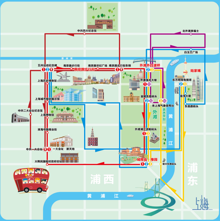 2024上海都市观光巴士票价+攻略+路线图+时刻表