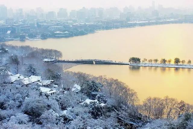 杭州美景断桥残雪图片