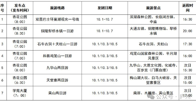 2025合肥旅游觀光巴士線路+票價(jià)+發(fā)車時(shí)間+乘車地址