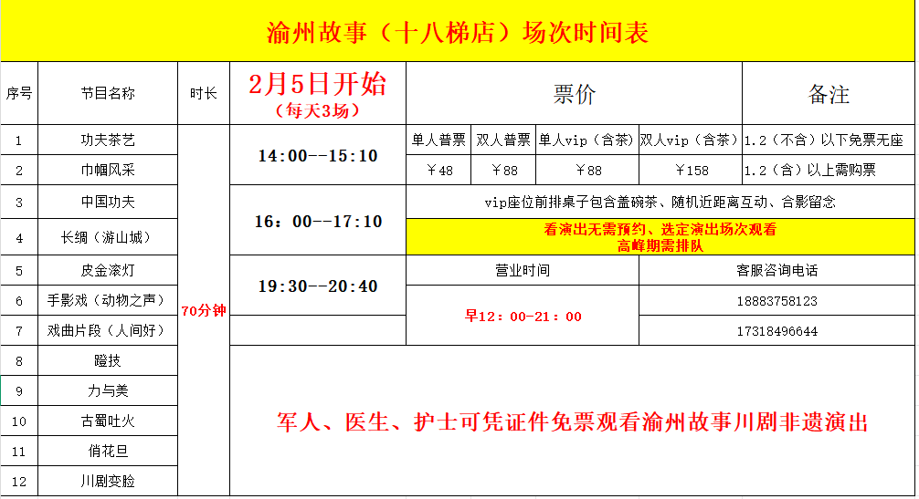 2025重慶渝州故事票價(jià)+節(jié)目單+演出亮點(diǎn)