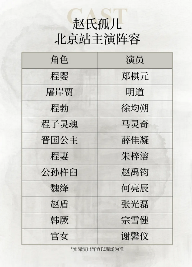原創(chuàng)音樂(lè)劇《趙氏孤兒》北京站
