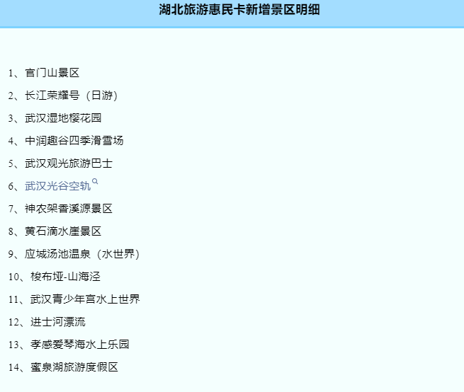 湖北旅游惠民卡